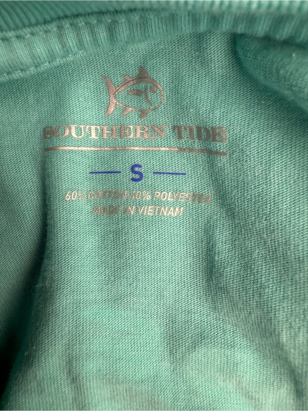 Southern Tide Men's Short Sleeve T-Shirt in Aqua Blue Size Small - Picture 4 of 4